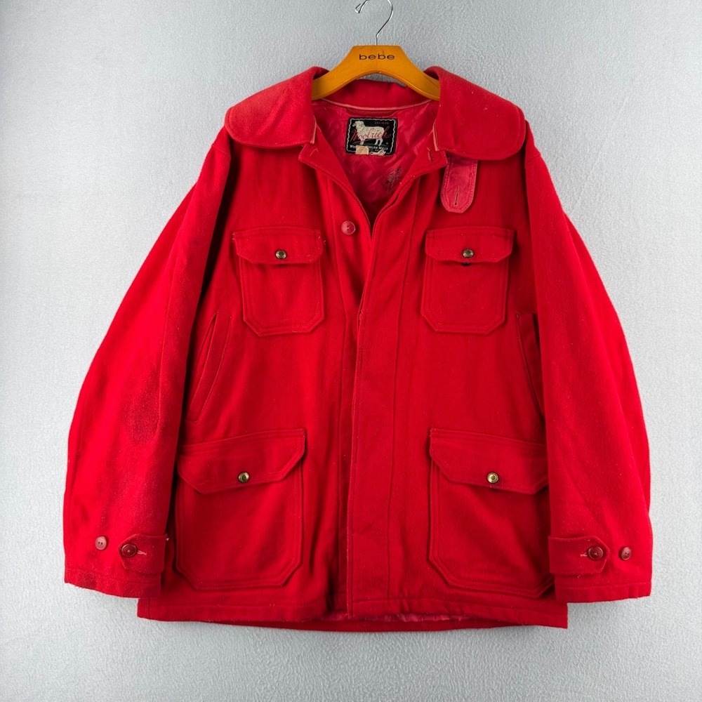 Vintage 50s 60s Woolrich Jacket Mens 42 Read Heavy Wool Mackinaw Hunting Coat